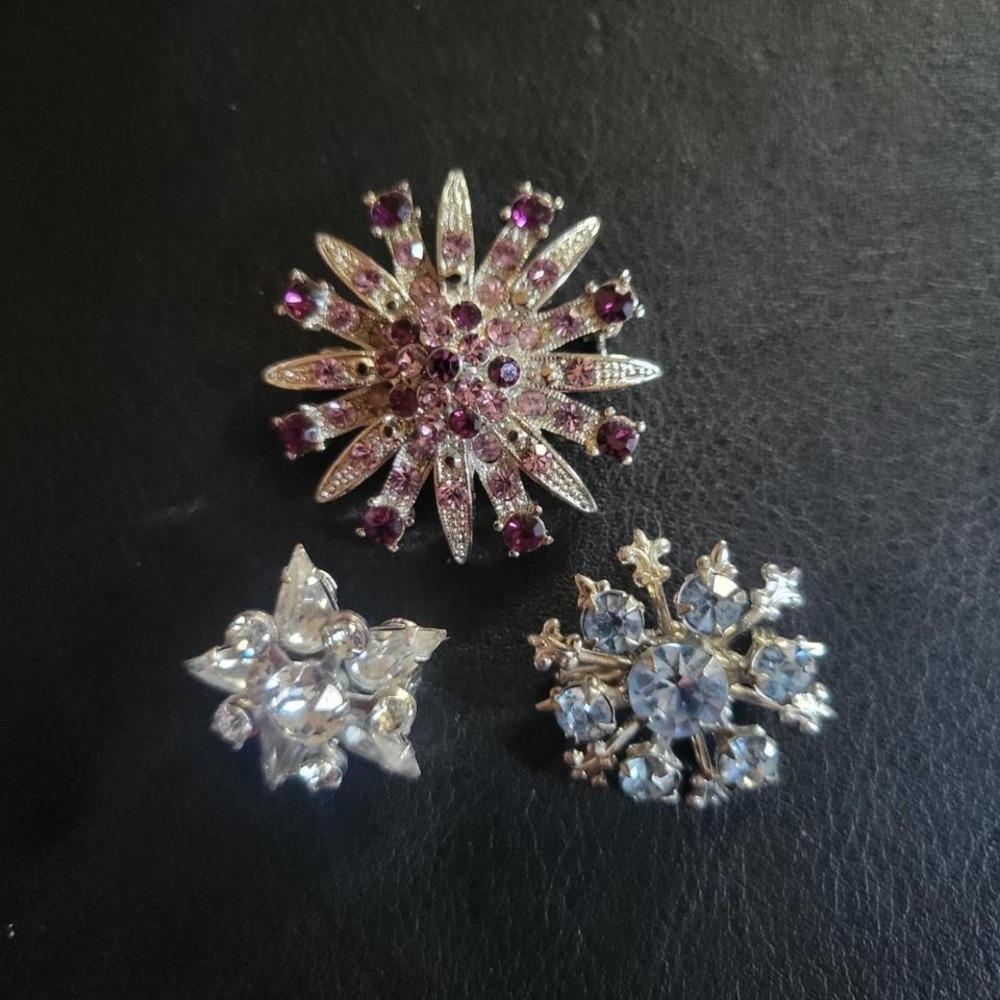 Vintage Rhinestone‎ Brooch Set OS Multi Excellent